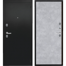 Дверь входная металлическая Сталкер Тоскана, черный муар/бетон серый
