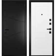 Дверь входная металлическая Интекрон G-MEGA CLASSIC, Шагрень черная - Белый софт