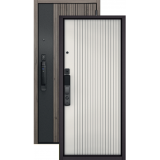 Дверь входная Бульдорс CITY SMART 401/161, Черный матовый/Дуб Галифакс грей - Белый софт