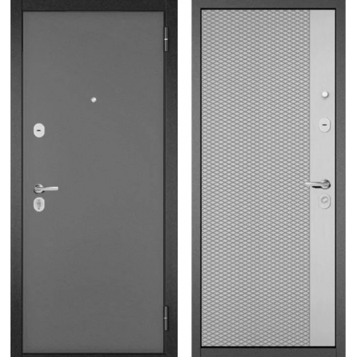 Дверь входная Бульдорс Trust Eco 159, Антрацит букле - Светло-серый