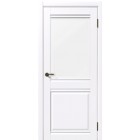 Дверь межкомнатная Дубрава Сибирь Геометрия ОМЕГА белая, стекло художественное