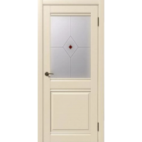 Дверь межкомнатная Дубрава Сибирь Геометрия ST ОМЕГА ваниль, стекло с фьюзингом
