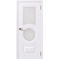 Дверь межкомнатная Дубрава Сибирь Классика РИМ Ясень белый, стекло художественное