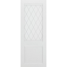Дверь межкомнатная ЛесКом Венеция Ясень белый, стекло витраж матовое