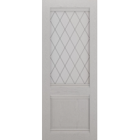 Дверь межкомнатная ЛесКом Венеция Ясень серый, стекло витраж матовое