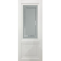 Дверь межкомнатная ЛесКом Венеция-4 Белый софт, стекло Мадрид