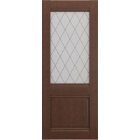 Дверь межкомнатная ЛесКом Венеция Ясень коричневый, стекло витраж матовое
