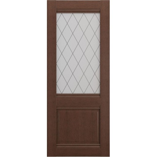 Дверь межкомнатная ЛесКом Венеция Ясень коричневый, стекло витраж матовое