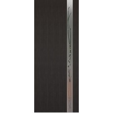 Дверь межкомнатная Леском Модерн-1 Орех темный, зеркало с рисунком