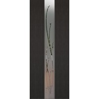Дверь межкомнатная Леском Модерн-2 Орех темный, зеркало с рисунком