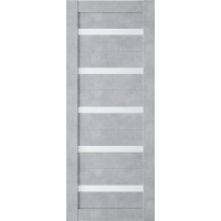 Дверь межкомнатная Леском Техно-5 Бетон серый, стекло белое матовое