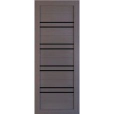 Дверь межкомнатная Леском Техно-16 Дуб серый, стекло черное