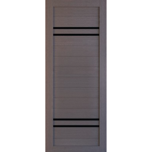 Дверь межкомнатная Леском Техно-17 Дуб серый, стекло черное
