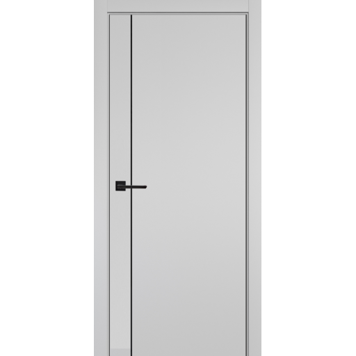 Дверь межкомнатная Леском Flash V1 Серый софт, глухое полотно, кромка, молдинг