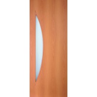 Дверь межкомнатная ламинированная ЛУНА Миланский орех, стекло белое матовое