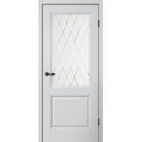 Дверь межкомнатная Сибирь Профиль Aura Mone M93 Серый эмалит, стекло художественное
