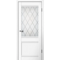 Дверь межкомнатная Сибирь Профиль Classic C01 Эмалит белый, стекло художественное