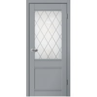 Дверь межкомнатная Сибирь Профиль Classic C01 Эмалит серый, стекло художественное
