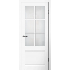 Дверь межкомнатная Сибирь Профиль Classic C04 Эмалит белый, стекло белое матовое