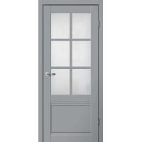 Дверь межкомнатная Сибирь Профиль Classic C04 Эмалит серый, стекло белое матовое