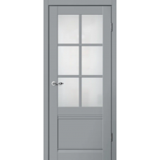 Дверь межкомнатная Сибирь Профиль Classic C04 Эмалит серый, стекло белое матовое