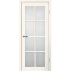 Дверь межкомнатная Сибирь Профиль Classic C05 Эмалит ваниль, стекло белое матовое