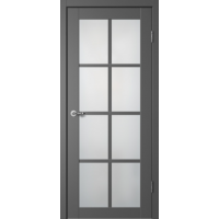 Дверь межкомнатная Сибирь Профиль Classic C05 Эмалит серый, стекло белое матовое
