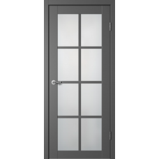 Дверь межкомнатная Сибирь Профиль Classic C05 Эмалит серый, стекло белое матовое