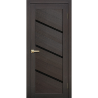 Дверь межкомнатная ламинированная Сибирь Профиль Lite doors L05 Венге, стекло черное