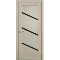 Дверь межкомнатная ламинированная Сибирь Профиль Lite doors L05 Ясень, стекло черное