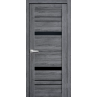 Дверь межкомнатная ламинированная Сибирь Профиль Lite doors L12 Дуб стоунвуд, стекло черное