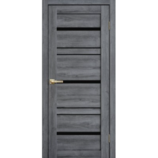Дверь межкомнатная ламинированная Сибирь Профиль Lite doors L13 Дуб стоунвуд, стекло черное