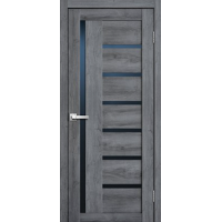 Дверь межкомнатная ламинированная Сибирь Профиль Lite doors L17 Дуб стоунвуд, стекло черное