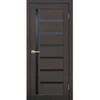 Дверь межкомнатная ламинированная Сибирь Профиль Lite doors L21 Венге, стекло черное