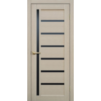 Дверь межкомнатная ламинированная Сибирь Профиль Lite doors L21 Ясень, стекло черное