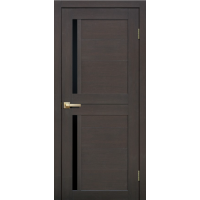 Дверь межкомнатная ламинированная Сибирь Профиль Lite doors L22 Венге, стекло черное