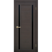 Дверь межкомнатная ламинированная Сибирь Профиль Lite doors L23 Венге, стекло черное