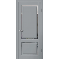 Дверь межкомнатная Сибирь Профиль Estetic E02 Эмалит серый, зеркало
