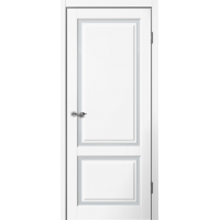 Дверь межкомнатная Сибирь Профиль Estetic E02 Эмалит белый, стекло белое матовое