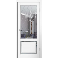 Дверь межкомнатная Сибирь Профиль Estetic E03 Эмалит белый, зеркало