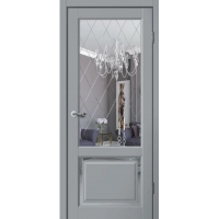 Дверь межкомнатная Сибирь Профиль Estetic E03 Эмалит серый, зеркало