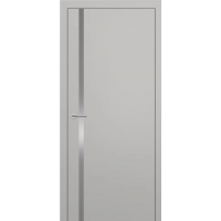 Дверь межкомнатная Квалитет К1 ALU Silver Grey, кромка, стекло