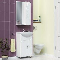 Комплект мебели для ванной комнаты Лондон 50: зеркало-шкаф + тумба + раковина