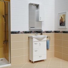 Комплект мебели для ванной комнаты Прага: зеркало-шкаф (левое, правое) + тумба + раковина