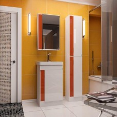 Комплект мебели для ванной комнаты Рим: зеркало-шкаф + тумба + раковина + пенал