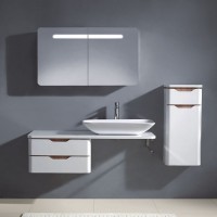 Зеркальный шкаф Line Style 100 с подсветкой, белый глянец
