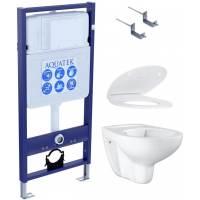 Комплект инсталляции AQUATEK Standart с подвесным унитазом GROHE Bau Ceramic с сиденьем