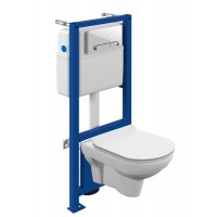 Комплект инсталляции с подвесным унитазом Церсанит Link Pro + City CO DPL EO slim с сиденьем и кнопкой 64277