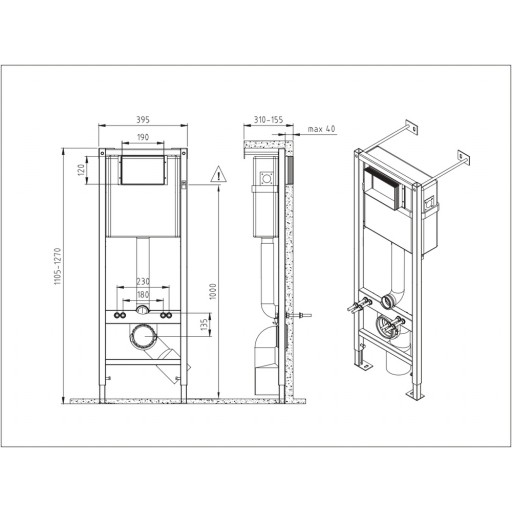 Комплект инсталляции с подвесным унитазом Церсанит Vector + Carina XL CO DPL EO slim с сиденьем и кнопкой 64119