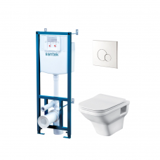 Комплект инсталляции с подвесным унитазом SANTEK ПЭК Лайн с сиденьем и кнопкой 1.WH50.1.729